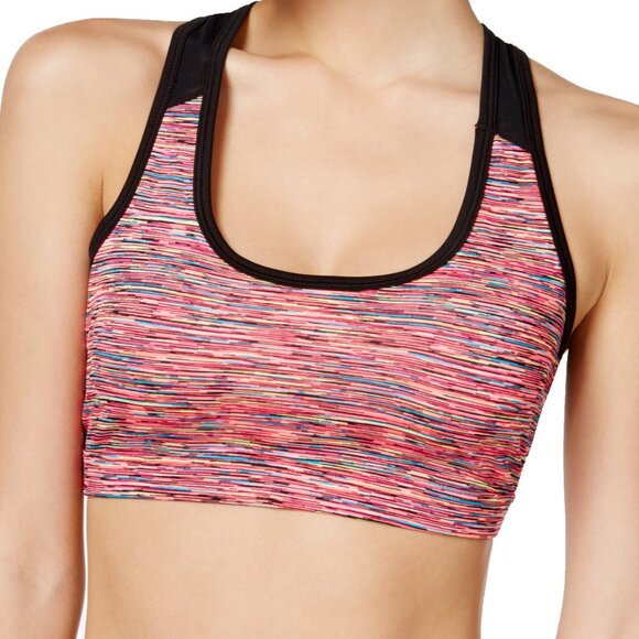Material Girl Juniors Active Mesh-trim Racerback Sports Bra Size X-Small - Picture 1 of 1